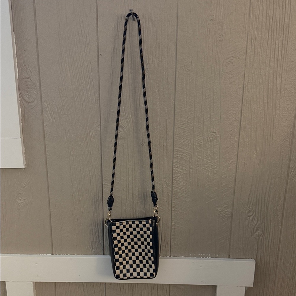 Universal Thread Black and Cream Checkered Crossbody Bag